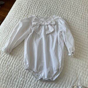 TBBC White Long Sleeve bow bubble, 2T